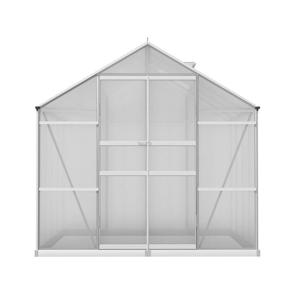 Greenfingers Aluminium Greenhouse House Polycarbonate Garden Shed 2.4X2.5M Greenhouses