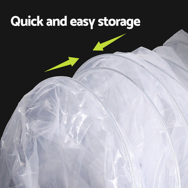 Green Fingers Mini Greenhouse 300X45x30cm Tunnel Clear Pvc Steel Frame Portable Greenhouses