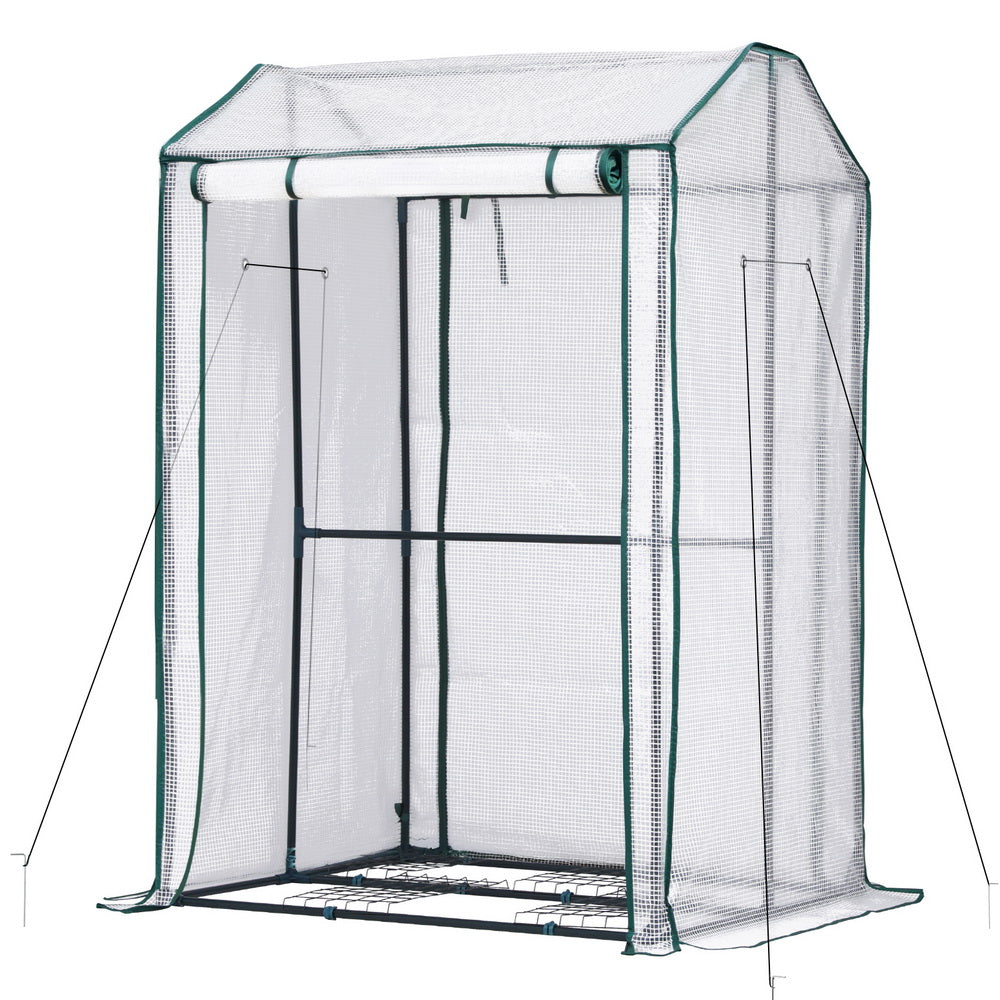Green Fingers Mini Greenhouse Pe Cover House Roll Up Zippered Door 1.0X0.8X1.5M Greenhouses