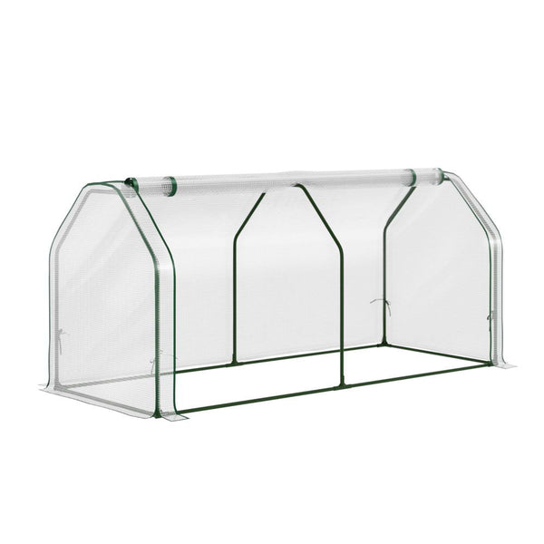Green Fingers Mini Greenhouse Pe Cover House Roll Up Zippered Door 1.2X0.5X0.6M Greenhouses