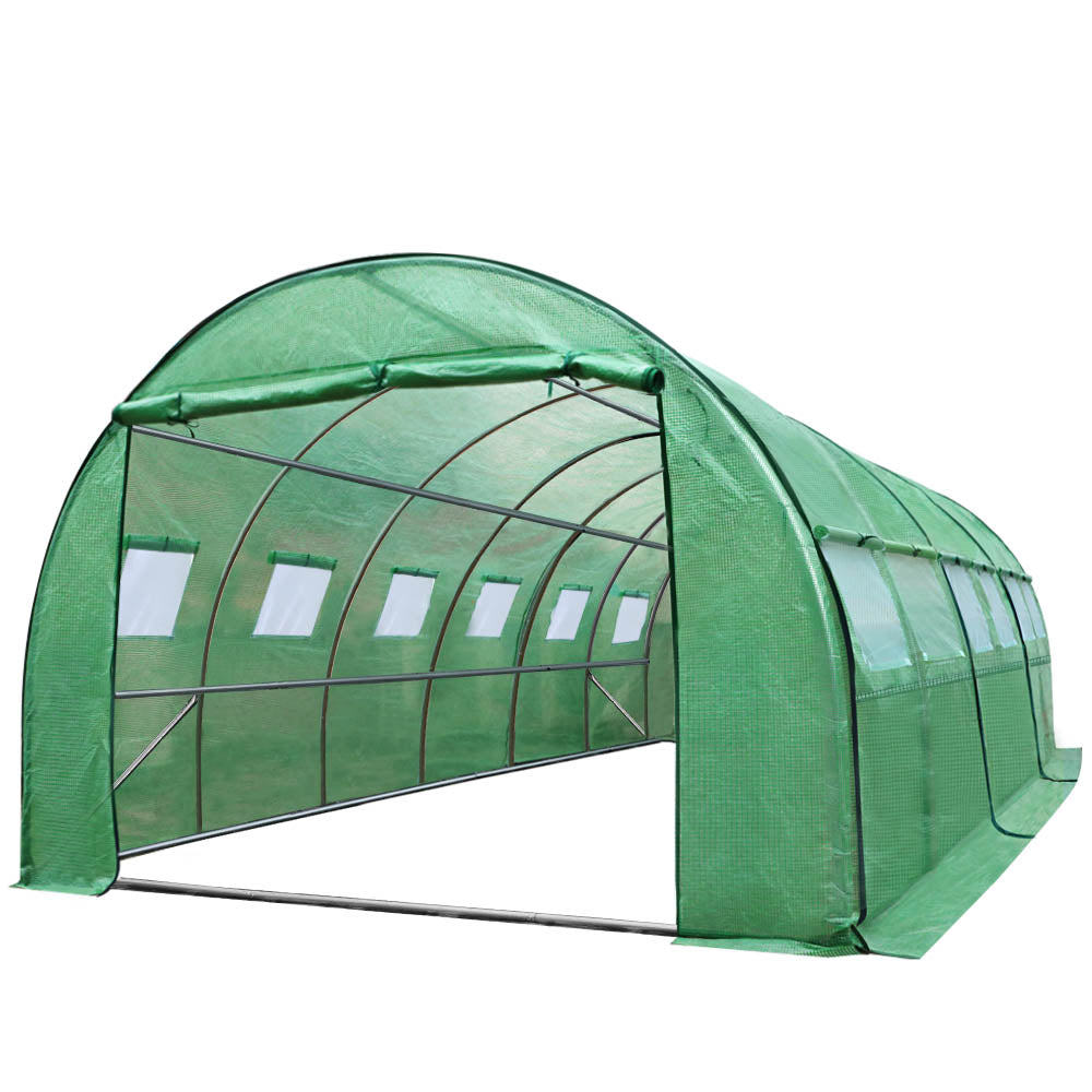 Green Fingers Greenhouse 6X3x2m Walk In Green House Tunnel Plant Garden Shed Dome Greenhouses