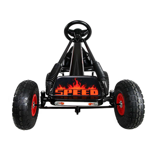 Rigo Kids Pedal Go Kart Ride On Toys Racing Car Rubber Tyre Black Kids Ride On Toys
