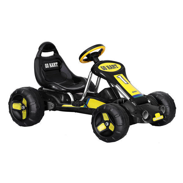 Rigo Kids Pedal Go Kart Ride On Toys Racing Car Plastic Tyre Black Kids Ride On Toys