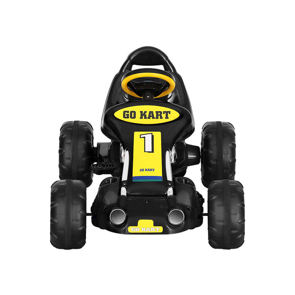 Rigo Kids Pedal Go Kart Ride On Toys Racing Car Plastic Tyre Black Kids Ride On Toys