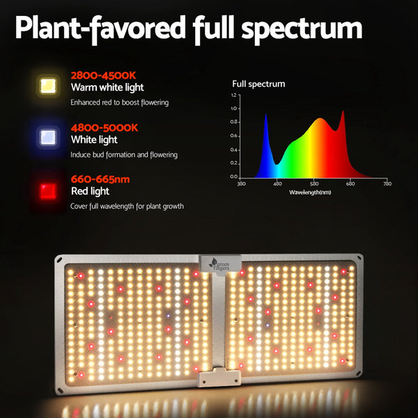 Green Fingers Max 2200W Grow Light Led Full Spectrum Indoor Plant All Stage Growth Grow Lights & Light Bulbs