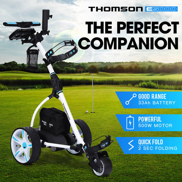 Thomson Golf Buggy Electric Trolley Automatic Motorised Foldable Cart Powered Golf Carts