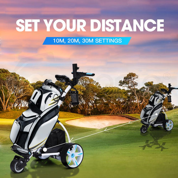 Thomson Golf Buggy Electric Trolley Automatic Motorised Foldable Cart Powered Golf Carts