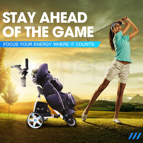 Thomson Golf Buggy Electric Trolley Automatic Motorised Foldable Cart Powered Golf Carts