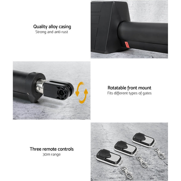 Solar Powered Single Swing Gate Opener Automatic Control Garden Gate Openers