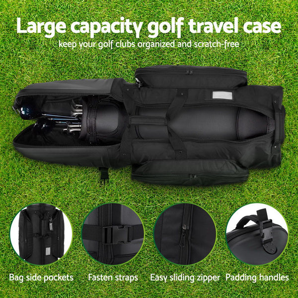 Everfit Golf Travel Bags For Airlines With Wheels Clubs Hard Case Foldable Golf Club Bags