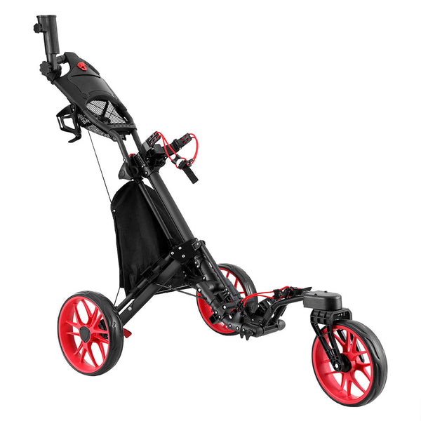 Everfit Golf Buggy Foldable Trolley Cart Swivel Wheel Umbrella Bottle Stand Golf Carts