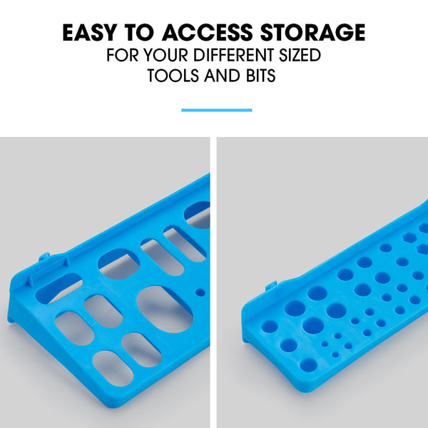 Baumr Ag Baumr Ag 69Pc Wall Mounted Parts Bin Rack With Tool Holders Blue Wall Tool Racks