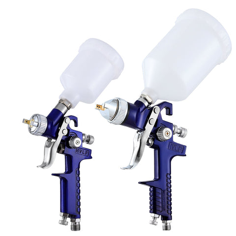 Giantz 2Pc Hvlp Spray Gun Paint Gun Gravity Feed 0.8Mm 1.4,Mm Nozzles Included Paint Sprayers