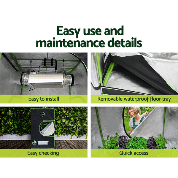 Green Fingers Grow Tent Light Kit 120X120x200cm 2200W Led Full Spectrum Grow Tents Dry Racks & Shelves