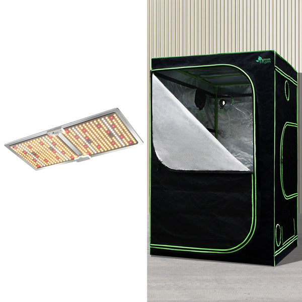 Green Fingers Grow Tent Light Kit 120X120x200cm 2200W Led Full Spectrum Grow Tents Dry Racks & Shelves