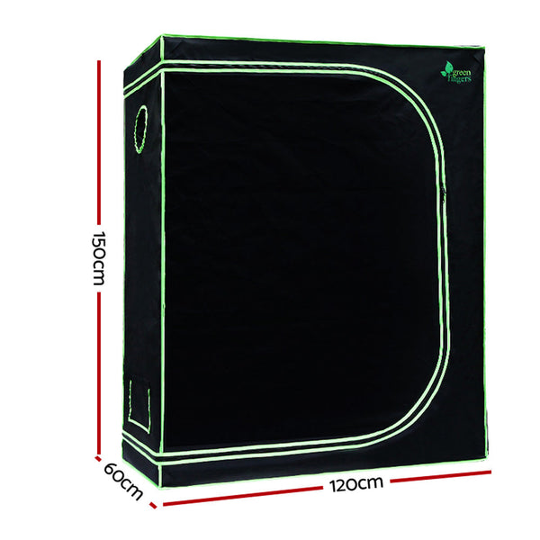 Green Fingers Grow Tent 120X60x150cm Hydroponics Kit Indoor Plant Room System Grow Tents Dry Racks & Shelves