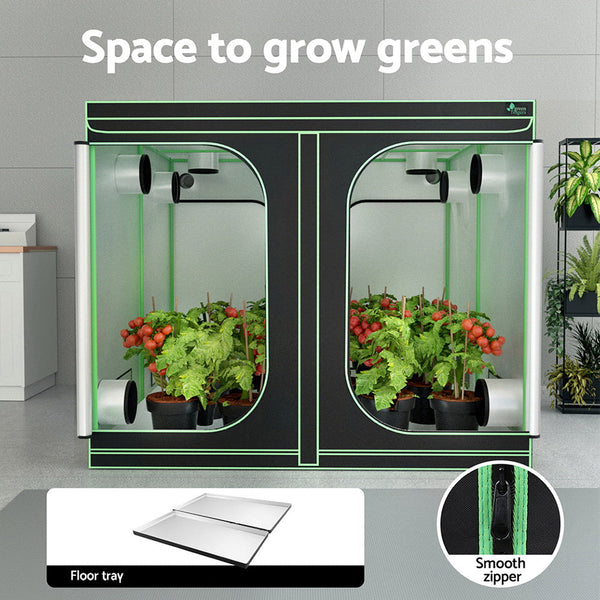 Green Fingers Grow Tent Kits 240X240x200cm Hydroponics Indoor Grow System Black Grow Tents Dry Racks & Shelves