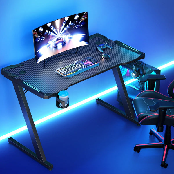 Artiss Gaming Desk Computer Desks Led Light 120Cm Home Office Desks
