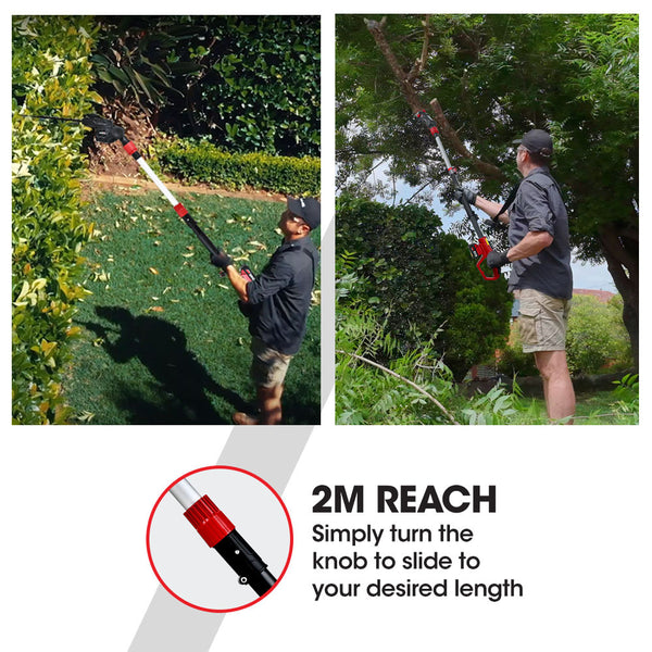 Baumr Ag Baumr Ag 20V Sync Cordless Pole Saw & Hedge Trimmer Combo 8 Inch Chainsaw Pruner Telescopic Handle With Battery And Charger Kit Hedge Trimmer