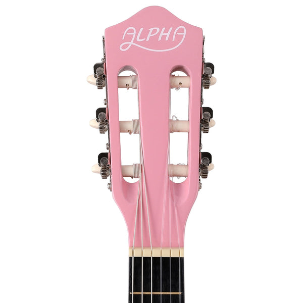 Alpha 34 Inch Classical Guitar Wooden Body Nylon String Beginner Kids Gift Pink Acoustic Guitars