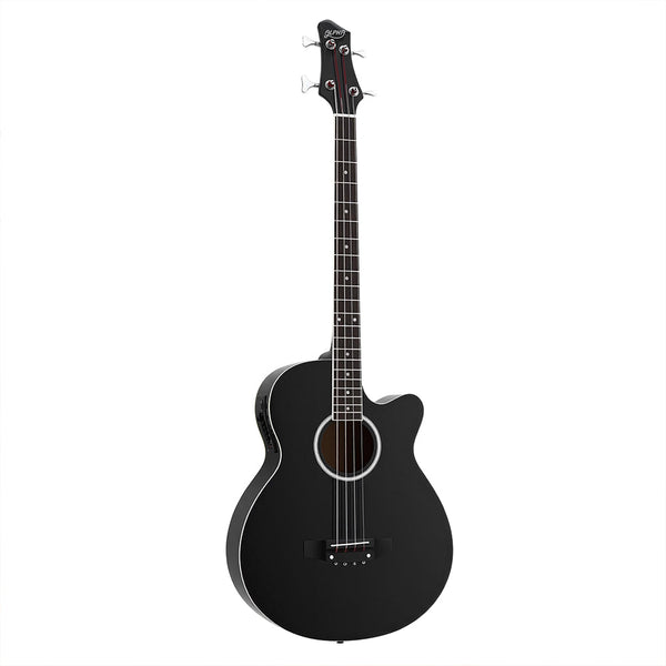 Alpha 43" Acoustic Bass Guitar Black 4 Band Eq Acoustic Guitars