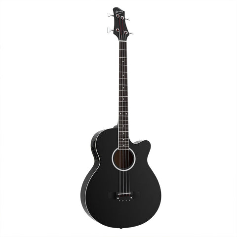 Alpha 43" Acoustic Bass Guitar Black 4 Band Eq Acoustic Guitars