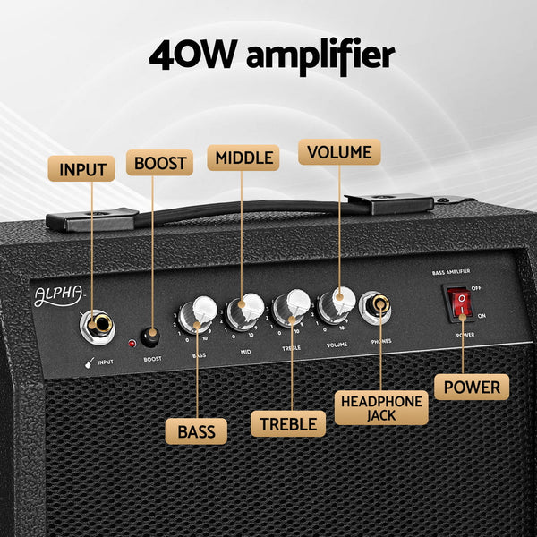 Alpha 40W Bass Guitar Amplifier Portable Guitar Parts