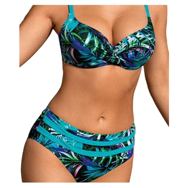 Gather Floral Swimsuits Bikini Swimwear