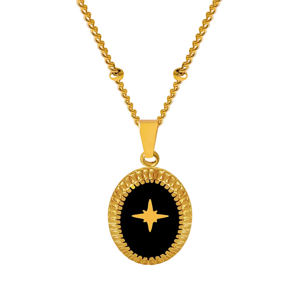 Geometric Jewelry Dripping Oil Star Elliptical Titanium Steel Pendant Necklace Necklaces & Pendants