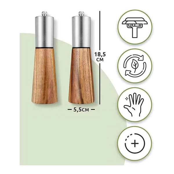 Elosung Gold Acacia Wood Pepper Grinder Manual Multi Purpose Spice Mill Kitchen Seasoning Tool Salt & Pepper
