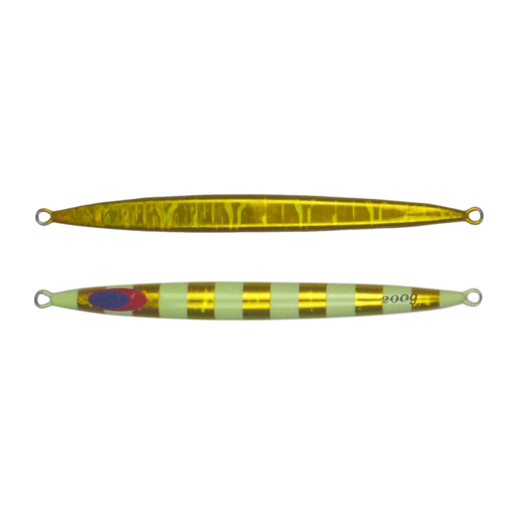 Finesse Lumo Fastdrop Jig 200Gm Gold Stripe Qty Baits & Lures