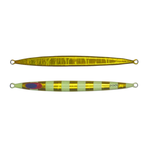 Finesse Lumo Fastdrop Jig 200Gm Gold Stripe Qty Baits & Lures