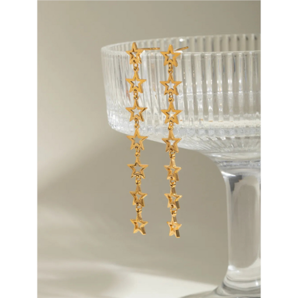 Stainless Steel Cutout Star Earrings