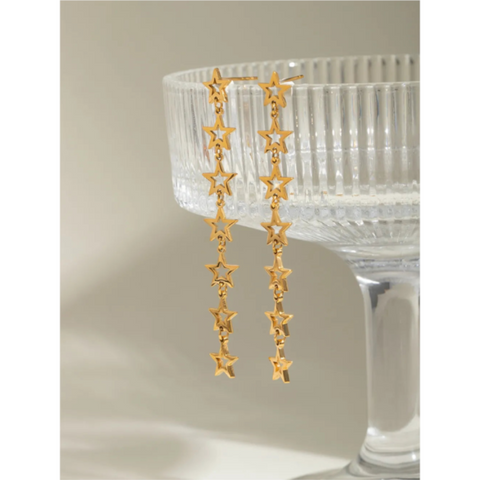 Stainless Steel Cutout Star Earrings