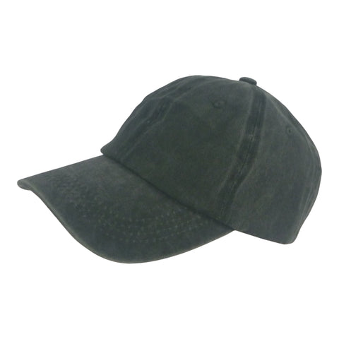 Bstc 6 Panel Baseball Cap Distressed Cotton Green Hats & Headwear
