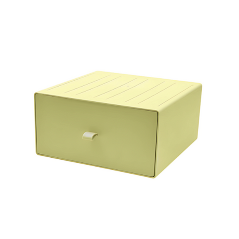 Storage Box Green 20X20x10cm Desktop Stackable Drawer Type Organiser Storage Boxes