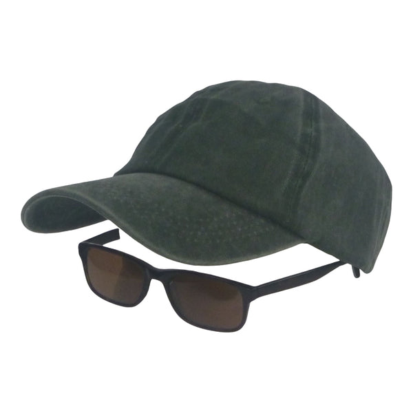 Bstc 6 Panel Baseball Cap Distressed Cotton Green Hats & Headwear