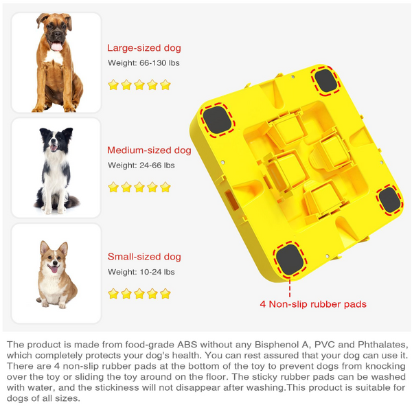 Elosung Green Interactive Slow Feeder Puzzle Toy For Dogs Durable Pet Food Dispenser Bowl Dishes Feeders & Fountains