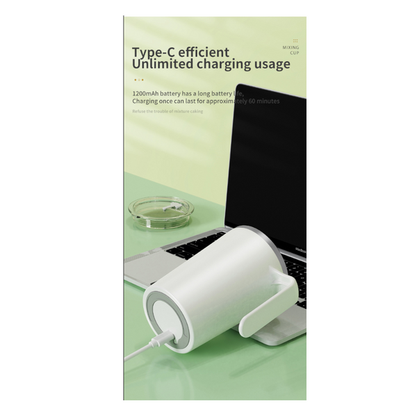 White Automatic Mixing Coffee Cup Stainless Steel Magnetic Stirrer(No Handle) Mugs