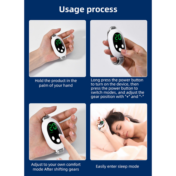 Elosung Green Sleep Aid Device Ems Pulse Relaxation & Stress Relief Gadget With Led Display Wrist Strap Other Sleeping Aids