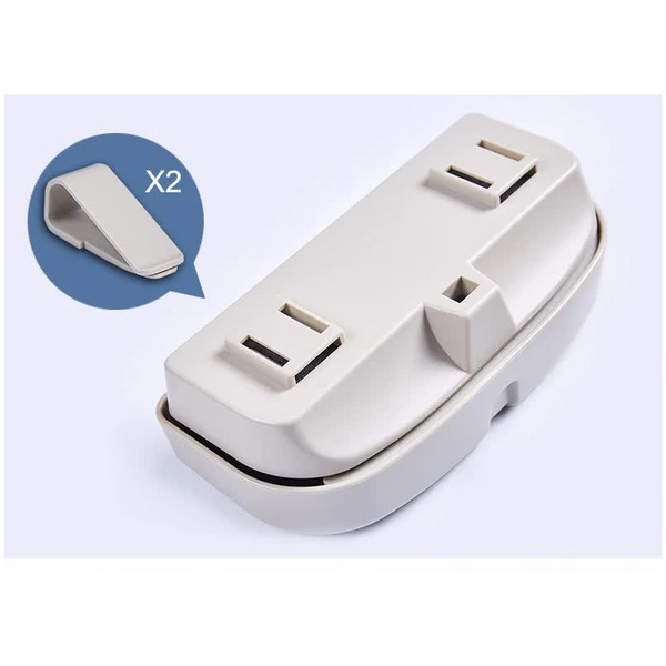 Grey Car Sun Visor Glasses Case Protective Storage Box For Sunglasses Sun Visors