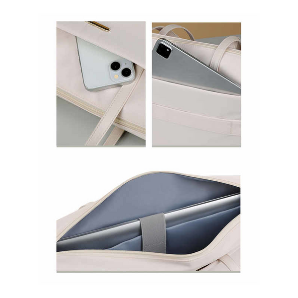 Elosung Grey Women's Work Tote Bag New Fashionable Laptop Large Capacity Business Briefcase Commute & Office Women's Bags & Handbags