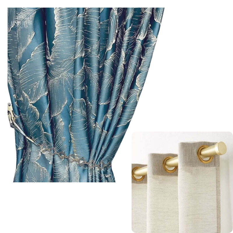 Curtain Green 150 Centimetre X 250 3D Leaves Blackout Curtains & Drapes