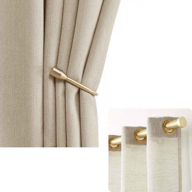 Curtain Beige 100 Cm X 250 Thick Chenille Luxury Blackout Curtains Curtains & Drapes