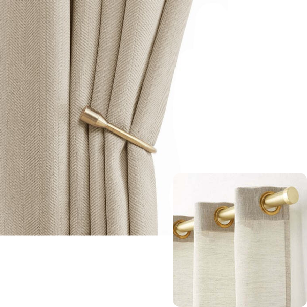 Curtain Beige 100 Cm X 250 Thick Chenille Luxury Blackout Curtains Curtains & Drapes