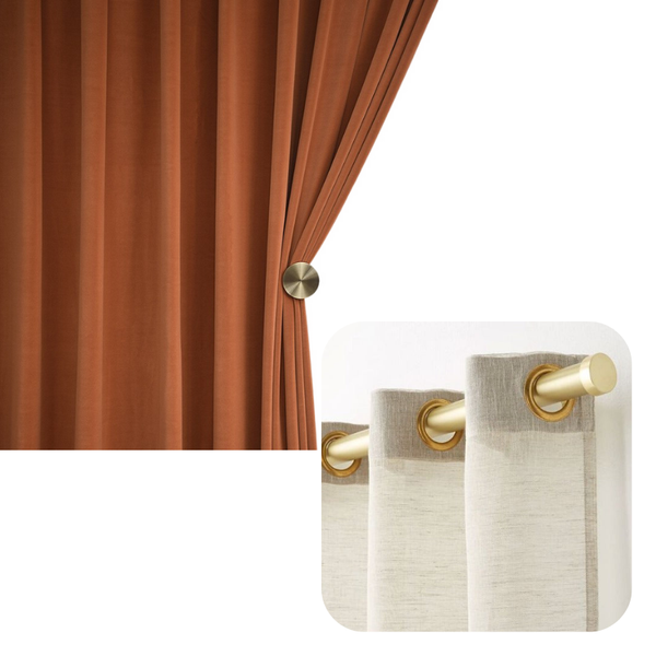 100Cm Orange High Quality Modern Velvet Blackout Curtains For Living Room Bedroom Dining Curtains & Drapes