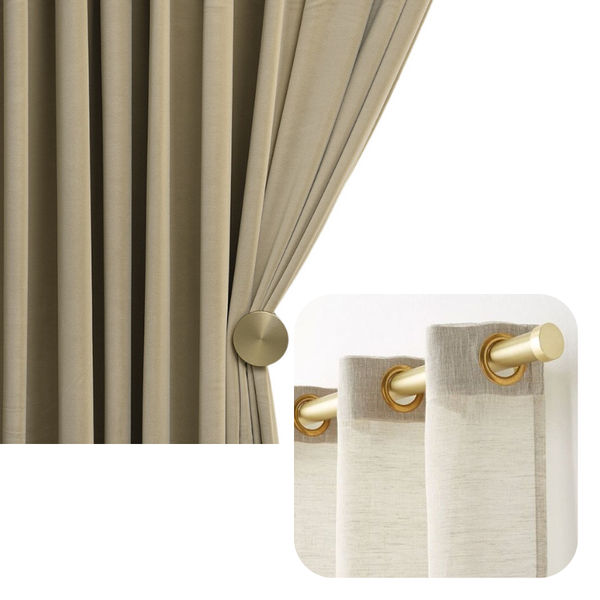 100Cm Khaki High Quality Modern Velvet Blackout Curtains For Living Room Bedroom Dining Curtains & Drapes
