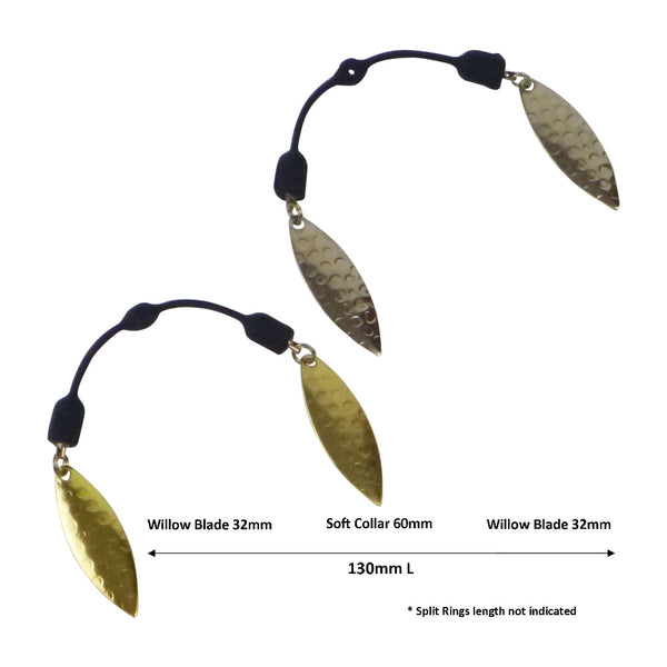 Swimerz Tail Spinner Hammered Nickel 5 Pack Swivels & Snaps