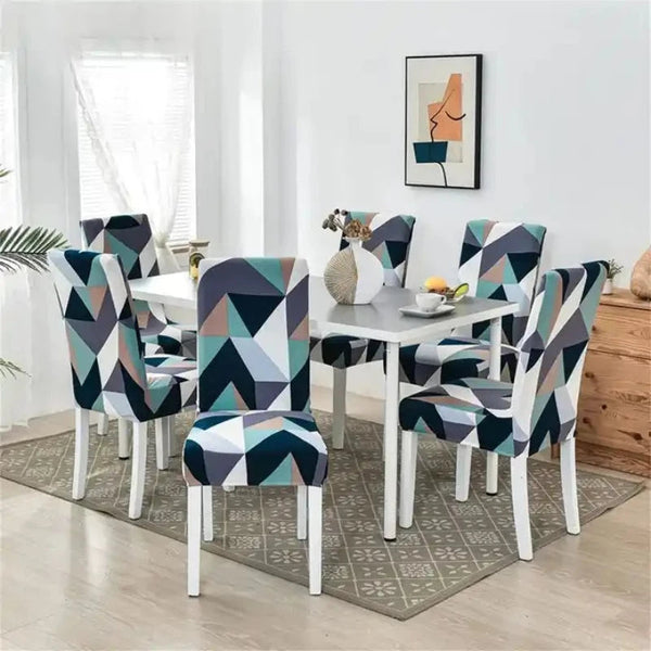 Chair Cover Purple Pattern Design With Elastic Material For Dining Room Kitchen Slipcovers