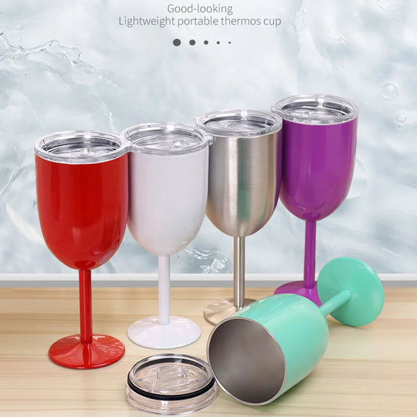 Personalize Gift 10Oz Double Wall Insulation Stainless Steel Wine Glass Thermos Bottle Vacuum Flasks Customizable Water Water Bottles & Vacuum Flasks